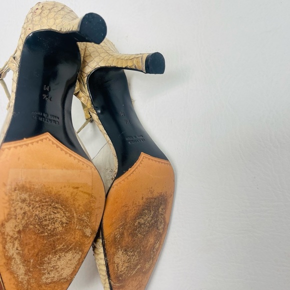 Yves Saint Laurent vintage snake print heels shoes size 7.5 - Picture 9 of 9